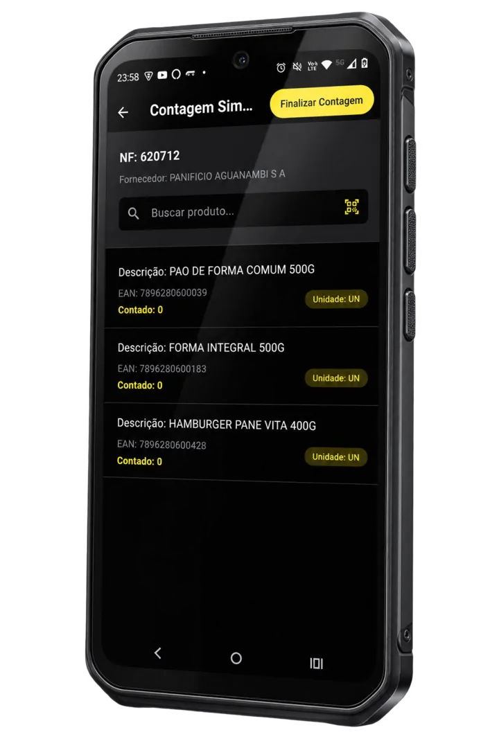 Aplicativo Conferência Cega em um celular Android