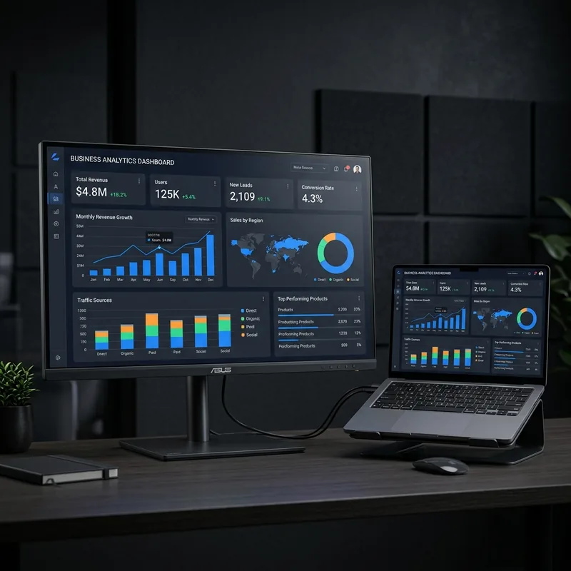 Exemplo de dashboard desenvolvido sob medida