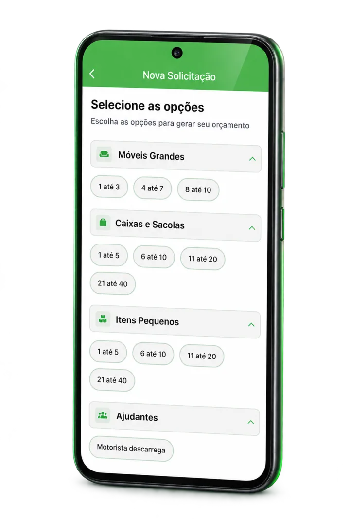 Aplicativo Fretub em um celular Android