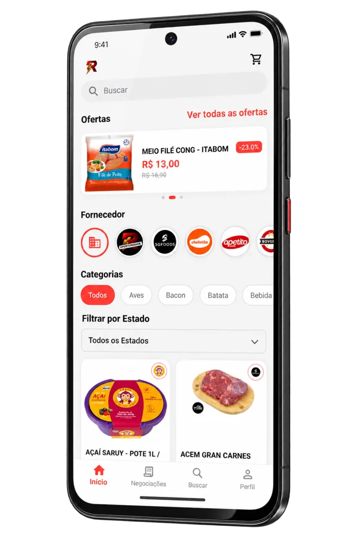 Aplicativo Rasga Preço em um celular Android
